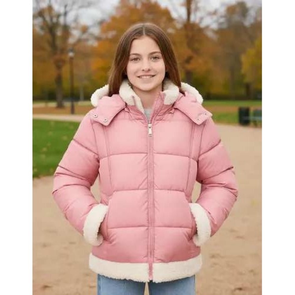 Sam Edelman Puffer Jacket Kids Size 10/12 Pink Excellent